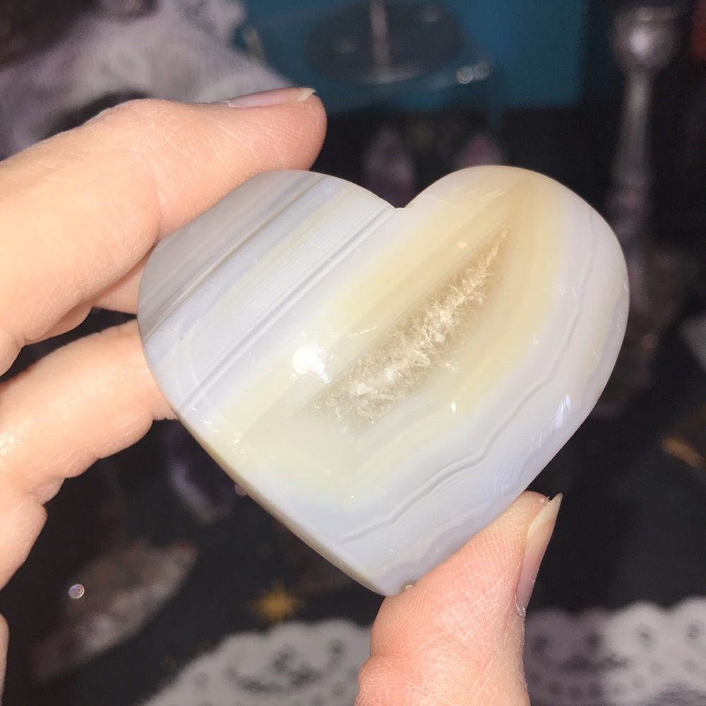 Botswana agate heart